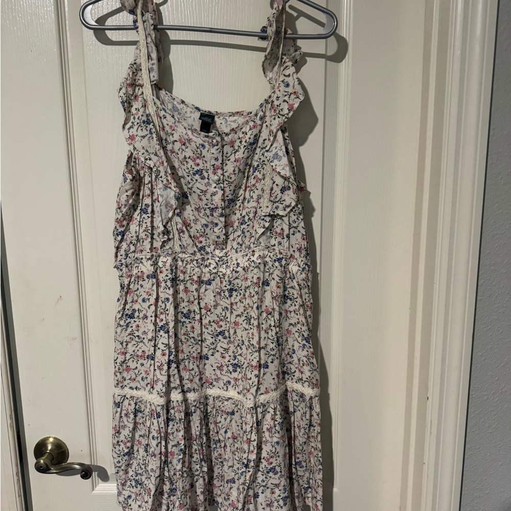 Wild Fable Floral Mini Dress - Cream and Multicolor